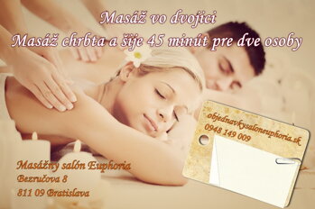 Masáž pre pár (Masáž chrbta a šije pre 2 osoby)